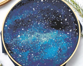 Blue Space Cross Stitch