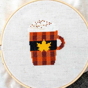 Pumpkin Spice Latte Cross Stitch