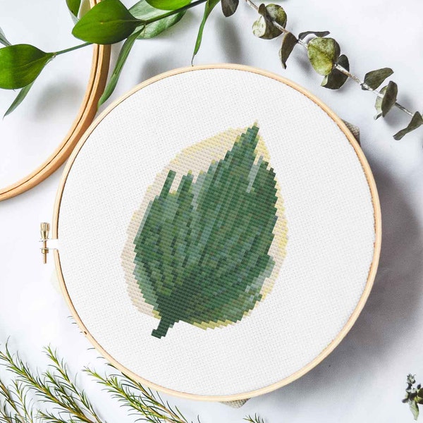 Hosta Leaf Cross Stitch Pattern