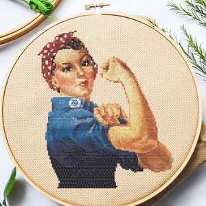 Rosie the Riveter Cross Stitch