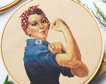 Rosie the Riveter Cross Stitch