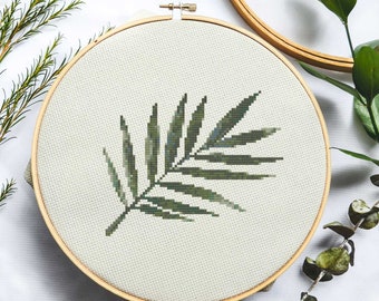 Palm Frond Cross Stitch Pattern