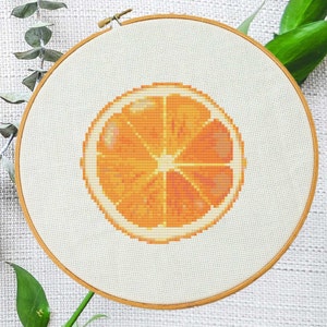 Orange Slice Cross Stitch