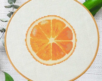 Orange Slice Cross Stitch