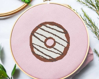 Chocolate Stripe Donut Cross Stitch