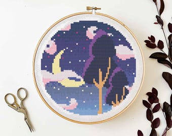 Purple Night Cross Stitch
