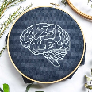 Anatomical Brain Cross Stitch