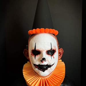 El Niño Clown Silicone Horror Mask | Sincara FX | Halloween Cosplay Creepy Scary Costume Dark Art Gore Fake Blood Torn Ripped Off Face