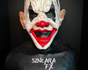 Motley Clown Silicone Half Mask | Scary Halloween Costume, Horror Cosplay