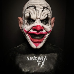Motley Clown Silicone Mask | Sincara FX | Horror Halloween Cosplay Creepy Scary Costume Dark Art Gore Fake Blood Jester