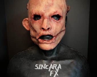 Verdugo Silicone Horror Mask | Horror Halloween Gore Costume, Torn Off Face, Dark Art