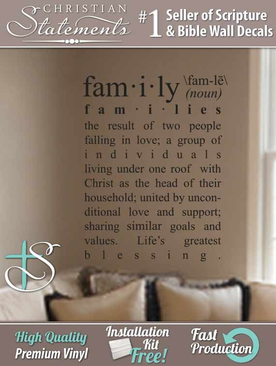 Items similar to Family Definition Wall Decal (DEF001) on Etsy