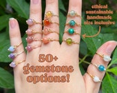 Fidget ring, gold filled crystal ring, dainty crystal ring, anxiety ring, spinner ring, ADHD ring, sustainable jewelry