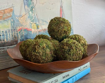 Vintage Wooden Bowl | Mid Century Wood Catchall | Sculptural Wood Dish | Scalloped wooden bowl| Minimalist Centerpiece Bowl