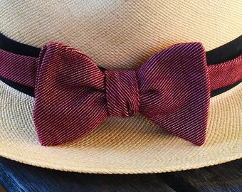 scarlet denim (self tie bowtie)