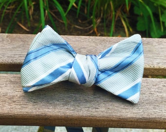 baby blue stripes (self tie bowtie)