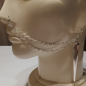 Ultra Large Spike 2-Strand Nose Chain available in Silver, Gold & Gunmetal