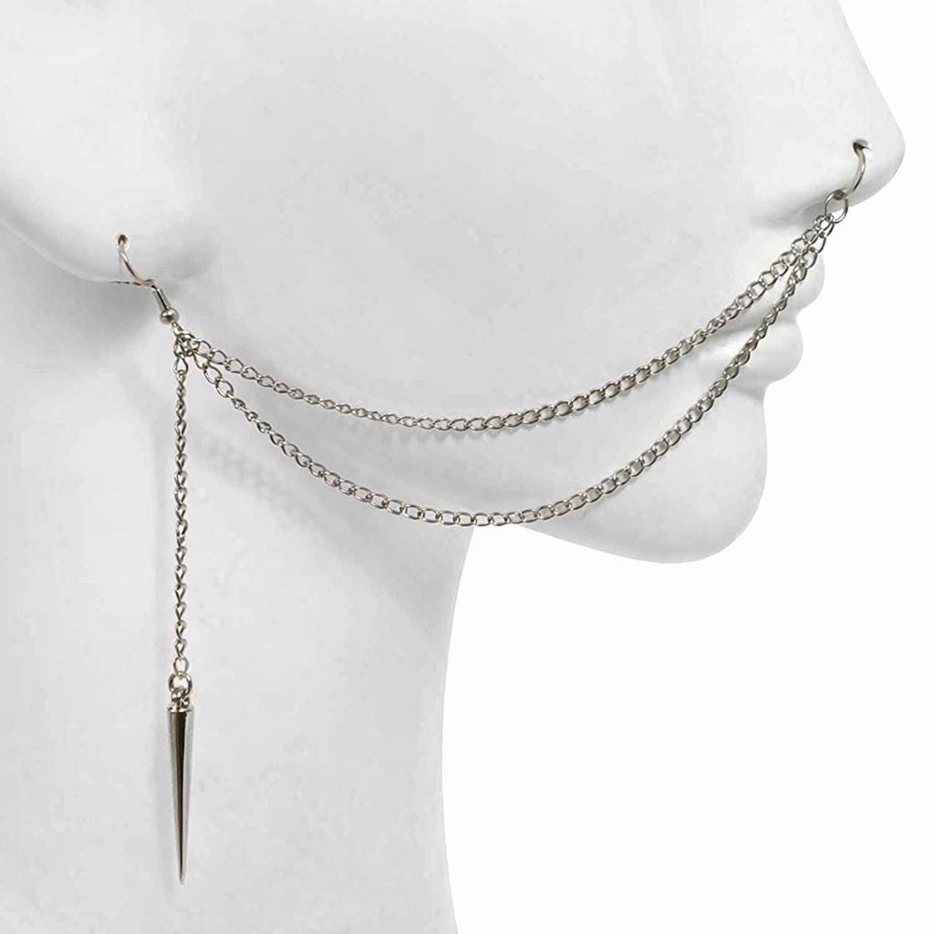 ToHeart Orecchini A Catena In Oro 14k Per Donna - Leggeri, Ipoallergenici, Con Doppio Piering - Gioielli Regalo In Confezione Elegante