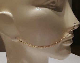 Single or Double Strand Gold Scroll Link Nose Chain