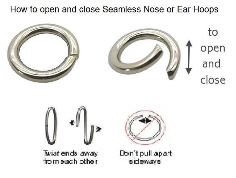 22g 14K Gold Filled in 6mm 9mm or 10mm Nose or Ear Hoop Seamless Endless Continuous 7mm 8mm