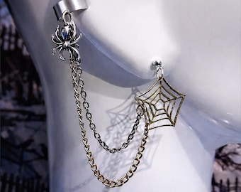 Spider & Web 2-Strang Ohrmanschette in verschiedenen Farbkombinationen erhältlich