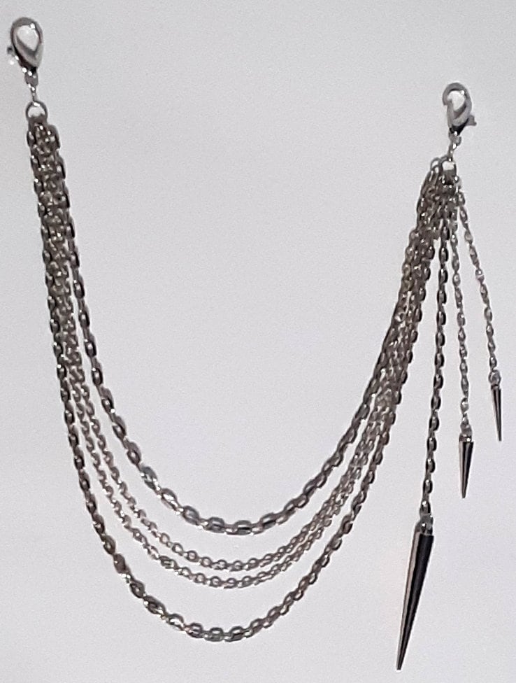 4-strand Spiked Belt Loop Pants Chain Available in Bright