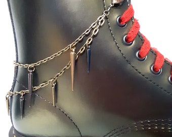 Bronze and Gunmetal Spiked Chain Boot Chain with other color choices