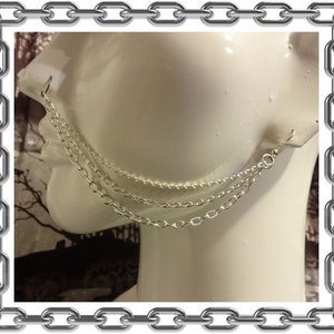 3-Strand Nose Chain available in Silver, Gold, Gunmetal or Black image 1