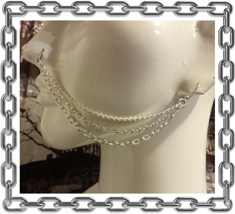 3-Strand Nose Chain available in Silver, Gold, Gunmetal or Black image 1