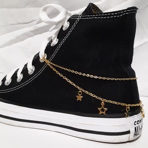 Mixed Gold Star Doppelkette Canvas High-Top-Schuh- oder Stiefelkette Auch in Silber erhältlich
