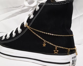 Mixed Gold Star Double Chain Canvas High-top Shoe or Boot Chain