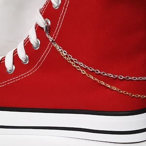 Double Strand Chain with 8 Choose Your Own Colors Clip On Canvas High-top Shoe Chain