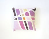 dyed pillow cover, colorful geometric design, one of a kind purple pillow cover