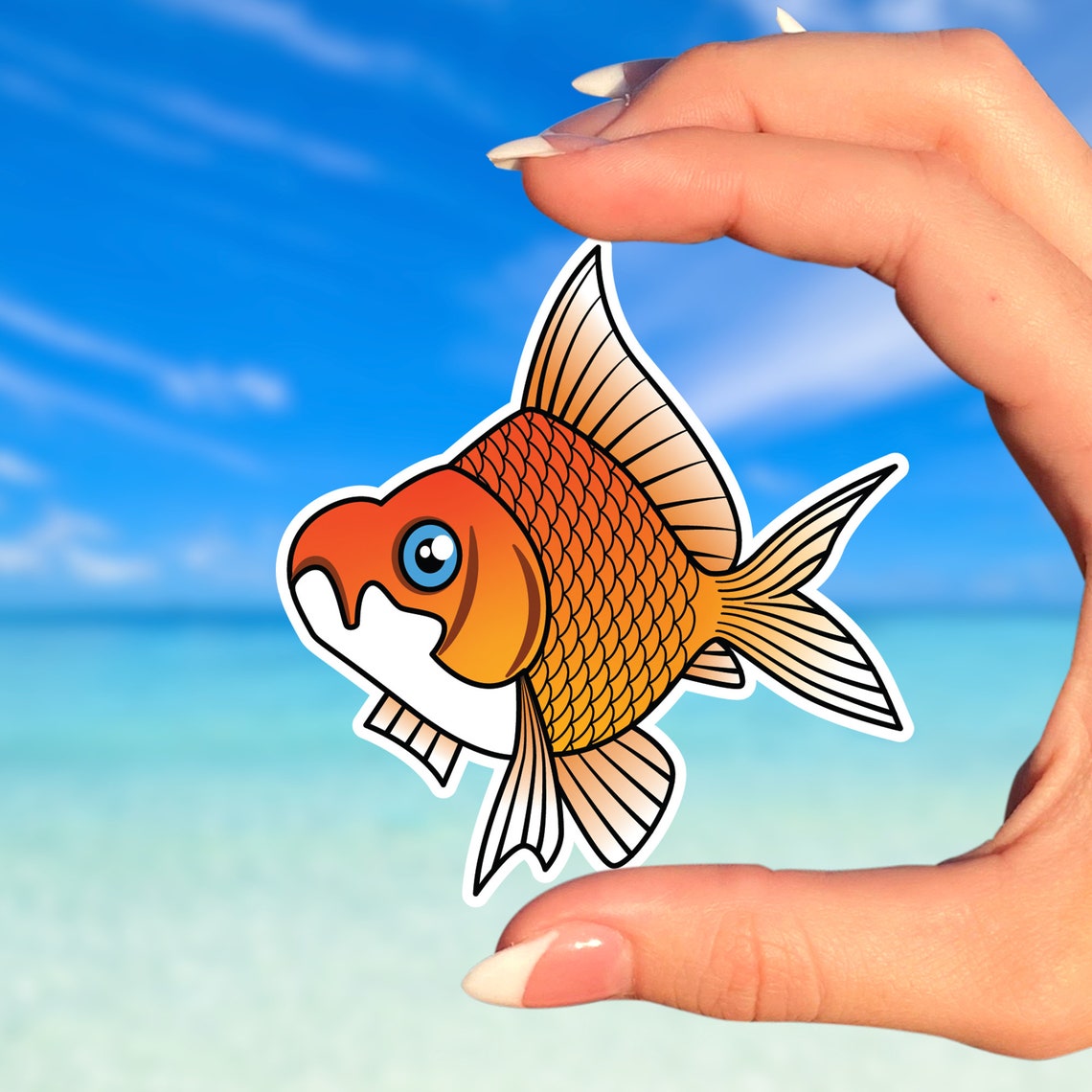 Fish Frenzy Sticker Pack White Glossy Vinyl Fish Sticker Etsy