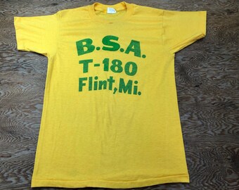 Vintage 70's Boy Scout T Shirt Troop 180 Flint Michigan 50/50 U.S.A. B.S.A.