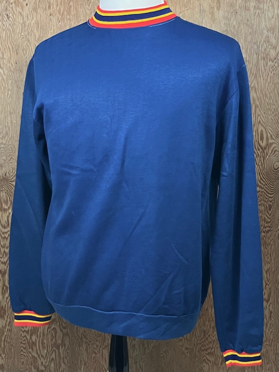 Vintage 60’s Creslan Striped Collar Sweatshirt Lar