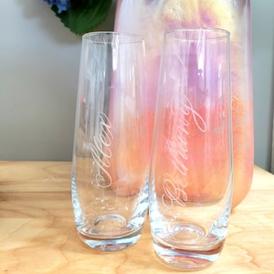 Engraved Champagne Glass | Personalized Gift | Wedding Gift | Special Occasion | Holiday | Teacher Gift