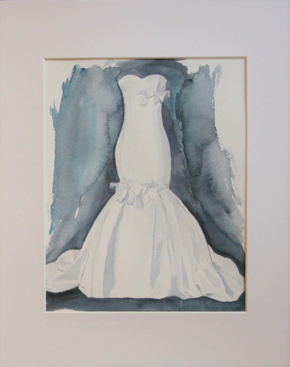 Watercolor Wedding Dress - Original Art of Your Wedding Gown - Etsy
