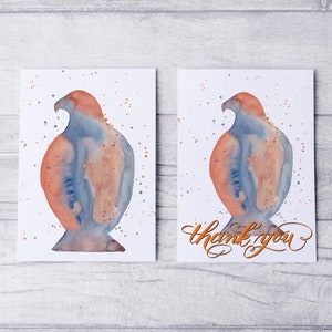 Eagle Stationery | 8 Folded Note Cards | Watercolor Auburn Stationary | Thank You Notecards | Gifts | Thank You Cards