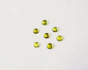 Peridot 4mm round gemstones - Genuine Peridot 4mm cabochons