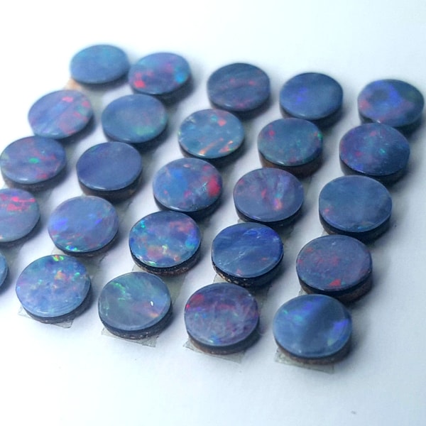 Australian Opal doublets - Genuine 4mm Australian Opal round doublets