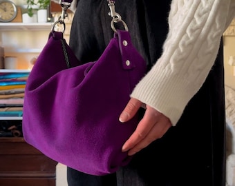 Custom Purple suede hobo purse Borla Bag