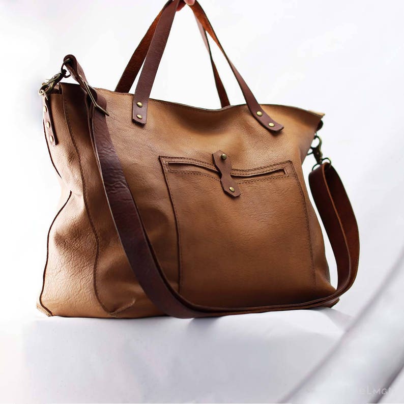 unlined leather tote