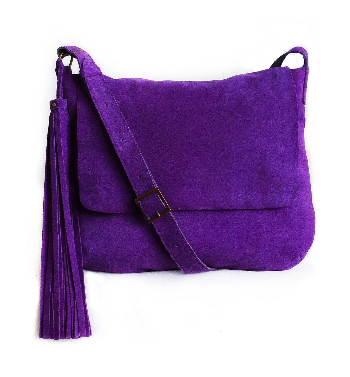 Purple Bag Crossbody Purple Suede Bag Custom Bag Leather Etsy