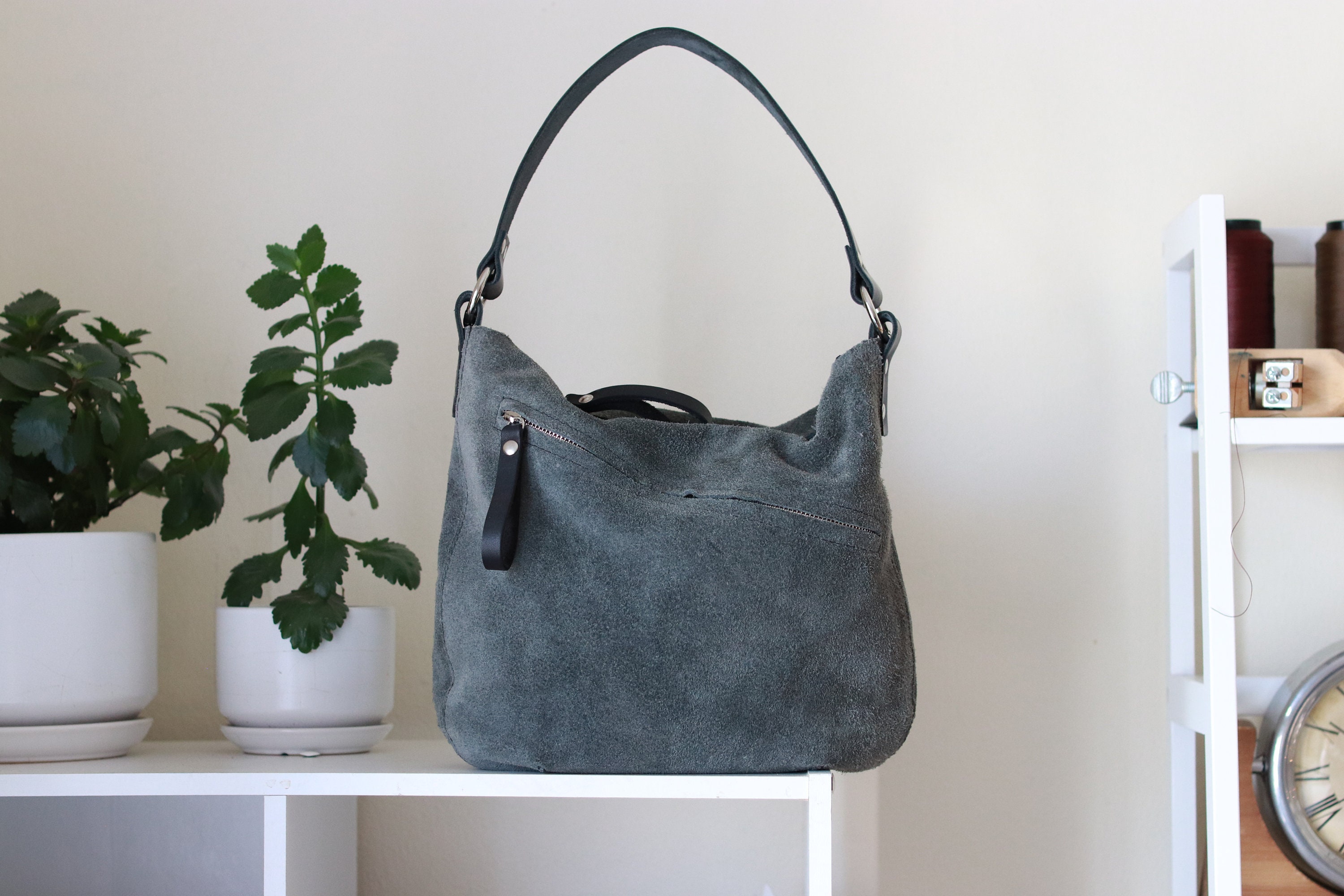 Gray Suede GoSee Bag