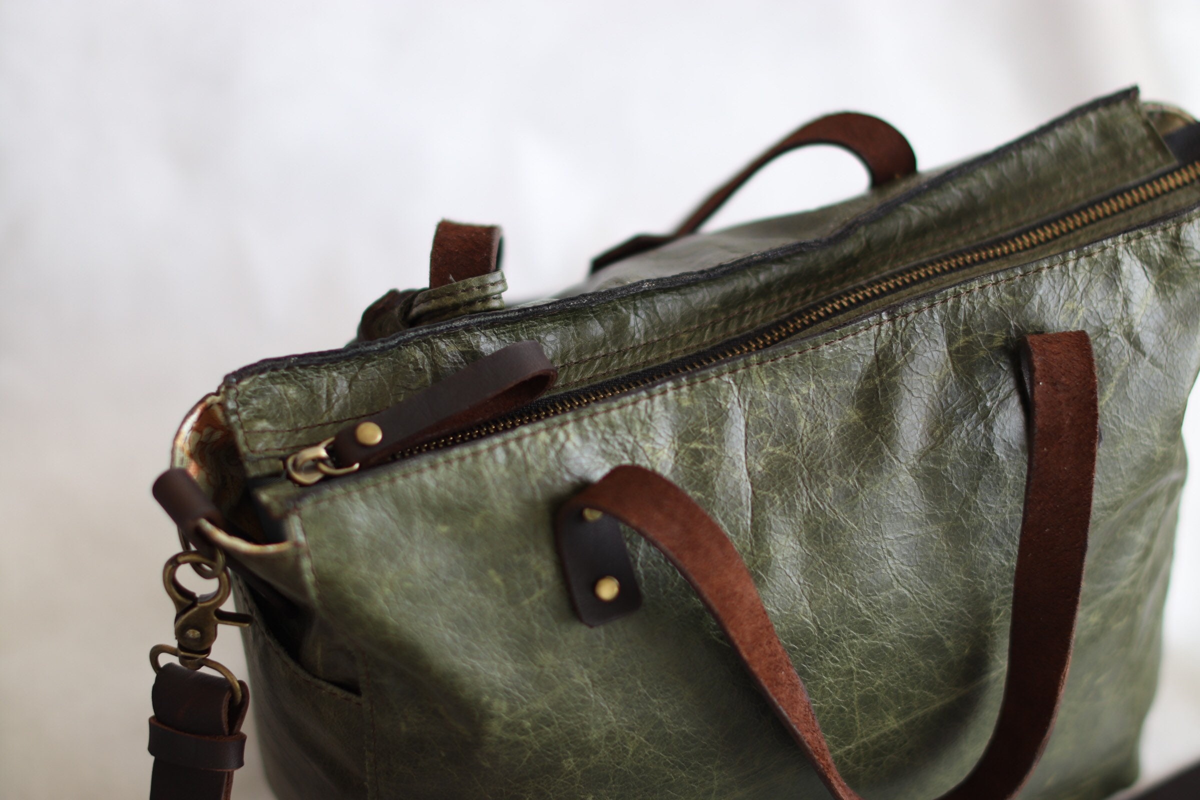 Olive Green Leather Tote Bag for Women Crossbody Leather Bag Etsy