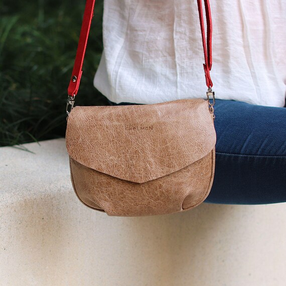 Beige bag beige taupe leather crossbody bag purse Alice | Etsy