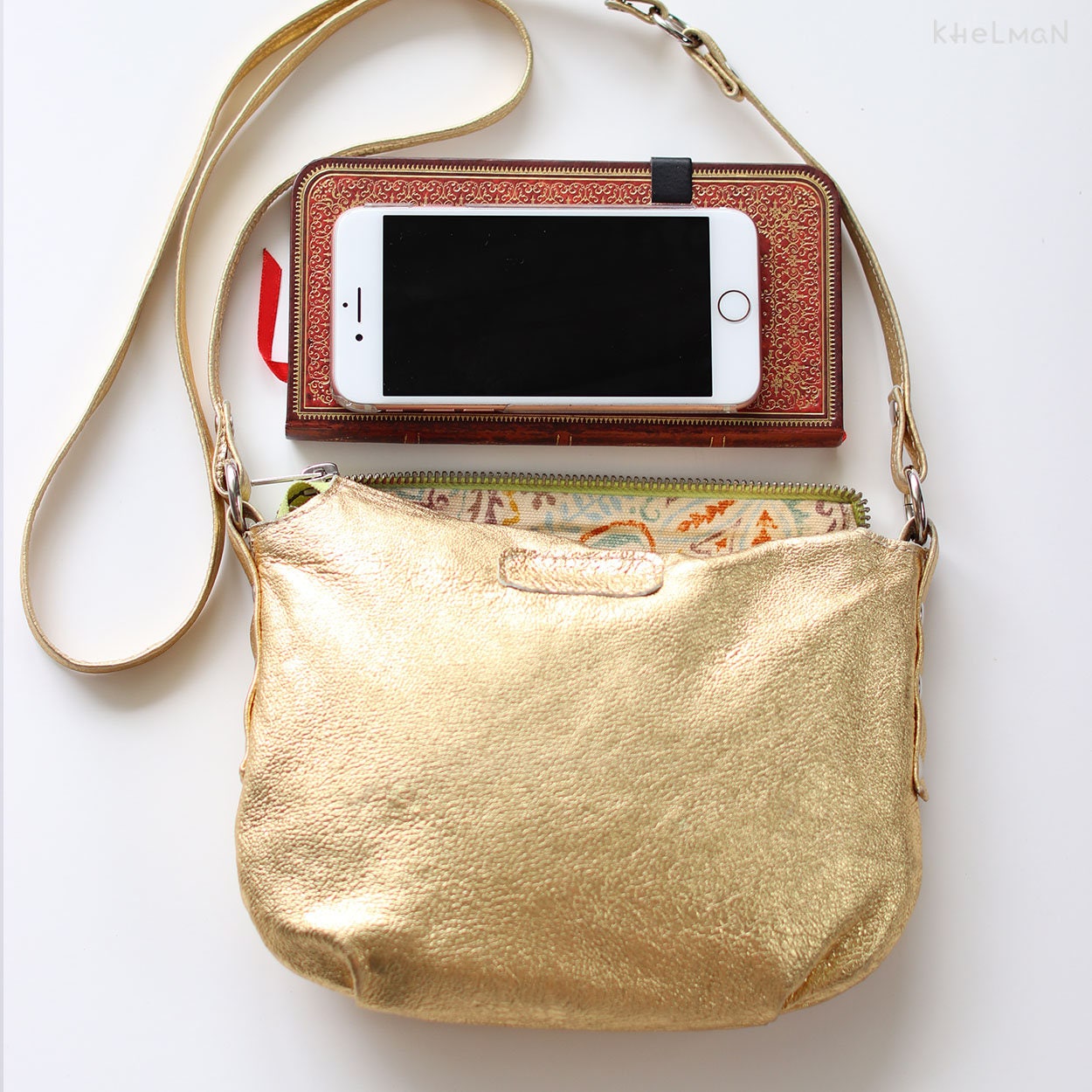 Metallic leather crossbody bag purse genuine leather purse Etsy