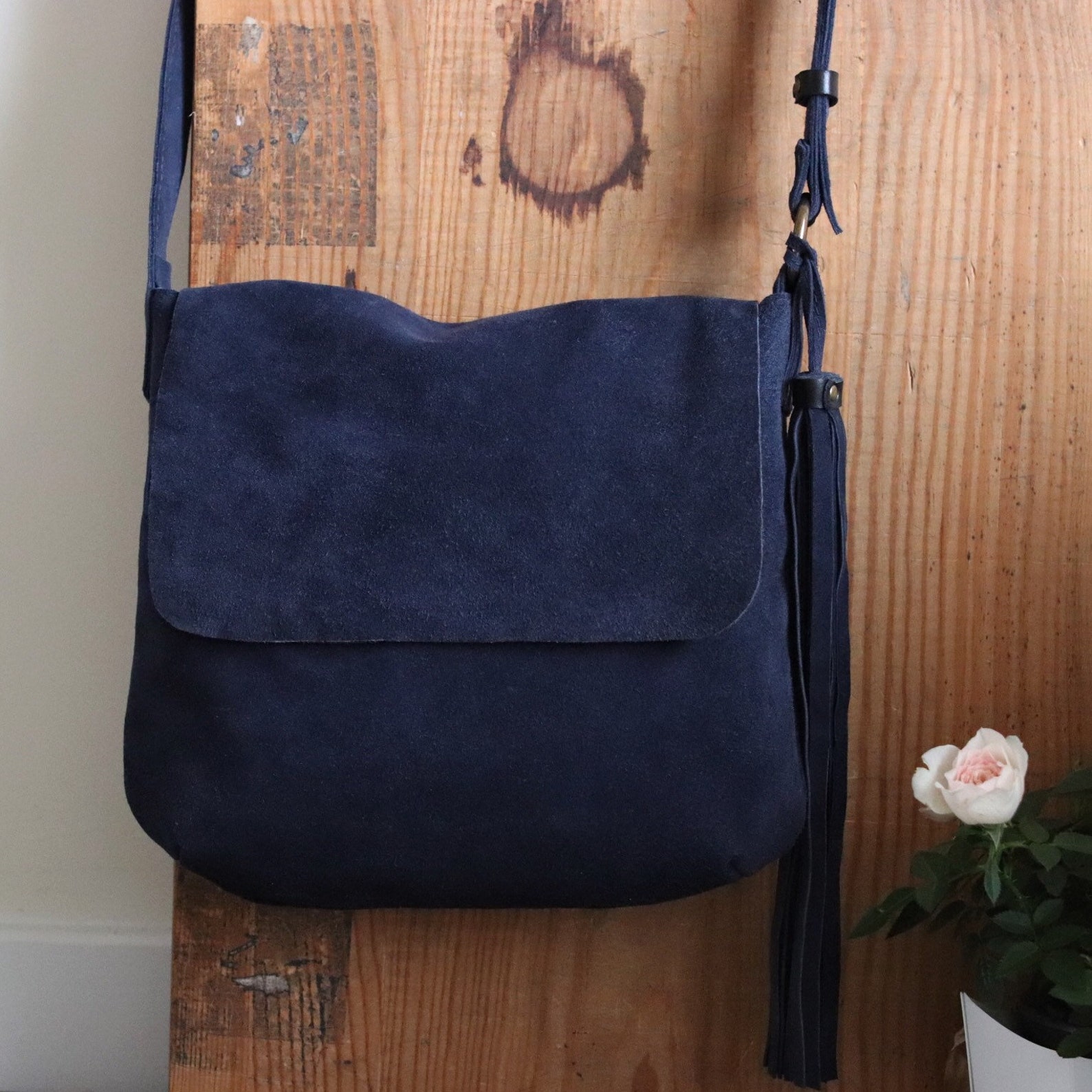 Sale//Blue suede bag crossbody navy blue bag custom bag Etsy