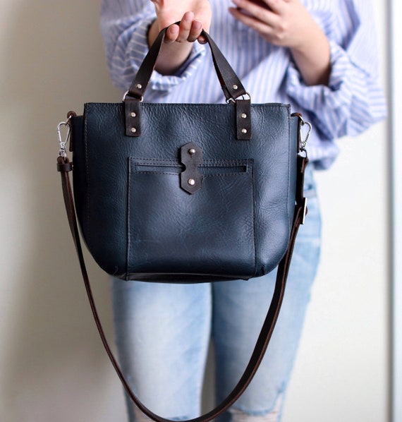 grey blue bag